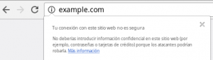 Sin SSL: Ejemplo de sitio web sin proteger de forma segura